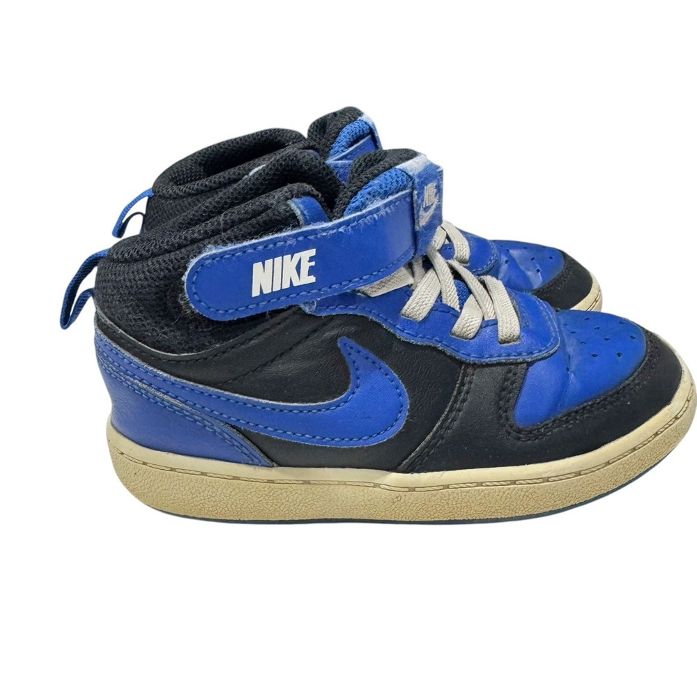 Nike Court Borough Mid 2 GS Shoes Toddler 9C Game Blue Black Sneaker